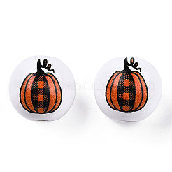 Halloween Theme Printed Natural Wood Beads&nbsp;WOOD-TAC0021-22A