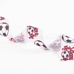 Single Face Word Soccer with Football Printed Polyester Grosgrain Ribbons&nbsp;SRIB-P019-05