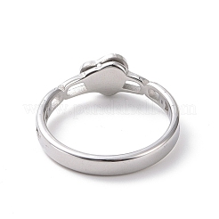 Crystal Rhinestone Heart with Word Love Finger Ring&nbsp;RJEW-D120-06B-P