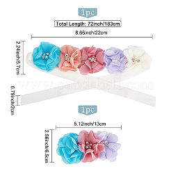 Polyester Waist Chain Belts and Headbands with Imitation Pearl&nbsp;DIY-WH0308-150C