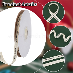 20M Cotton Merry Christmas Printed Ribbons&nbsp;SRIB-WH0011-237