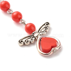 Fairy Charm Drop Alloy Bookmark with Beads for Booklover&nbsp;AJEW-JK00175