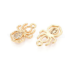 Brass Micro Pave Clear Cubic Zirconia Pendants&nbsp;KK-T074-111G