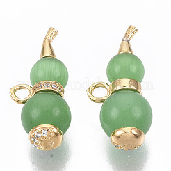 Brass Micro Pave Clear Cubic Zirconia Charms&nbsp;KK-R126-044-NF