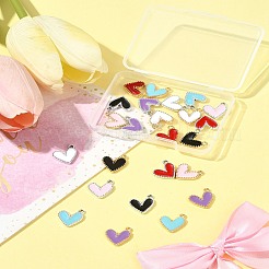 24Pcs 12 Colors Rack Plating Alloy Enamel Charms&nbsp;ENAM-FS0002-75