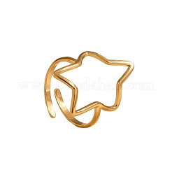 304 Stainless Steel Open Cuff Rings for Women&nbsp;WGE4013-01