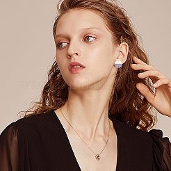 Transparent Resin & Walnut Wood Stud Earring Findings&nbsp;MAK-FH0001-11