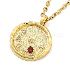 304 Stainless Steel Cubic Zirconia Constellation Flat Round Pendants&nbsp;LS-STAS-S145-01D