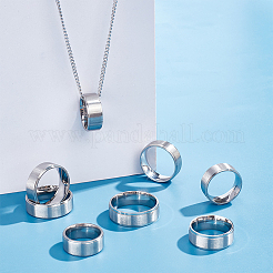 21Pcs 7 Size 201 Stainless Steel Plain Band Rings Set for Women&nbsp;RJEW-UN0002-80
