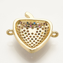 Brass Micro Pave Cubic Zirconia Links&nbsp;ZIRC-S061-26G