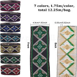 12.25M 7 Colors Ethnic Style Polyester Ribbons&nbsp;OCOR-FG0001-23