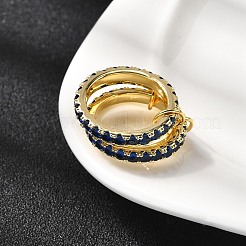 Brass Micro Pave Cubic Zirconia Finger Rings&nbsp;RJEW-P166-12G