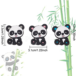 18Pcs 3 Colors Panda Silicone Beads&nbsp;SIL-OC0001-08