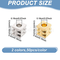 100Pcs 2 Colors Brass Spacer Beads&nbsp;KK-GO0001-90