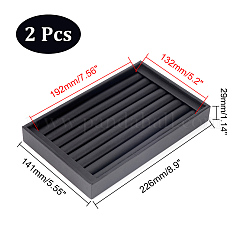 7-Slot Wooded with PU leather Ring Display Stands&nbsp;RDIS-WH0019-01