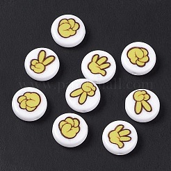 Opaque Printed Acrylic Beads&nbsp;SACR-F004-01B