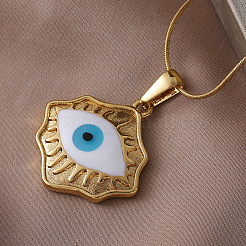 316 Surgical Stainless Steel Enamel Evil Eye Pendant Necklaces for Women&nbsp;AR3641