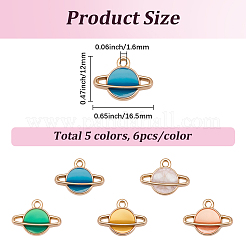 30Pcs 5 Colors Alloy Enamel Pendants&nbsp;ENAM-BM0001-34
