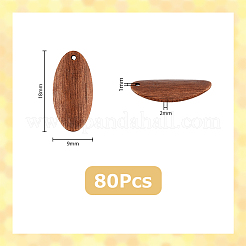 Brass Blank Tag Flat Oval Slice Pendants&nbsp;KK-FH0005-26R