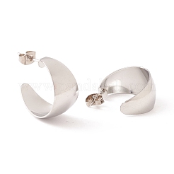 Non-Tarnish 304 Stainless Steel Chunky C-shape Stud Earrings&nbsp;EJEW-P198-10P