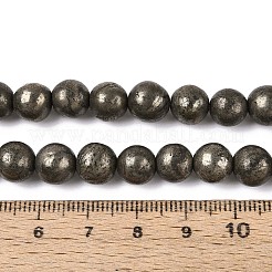 Natural Pyrite Beads Strands&nbsp;G-S249-01-8mm