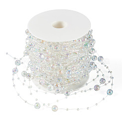 Acrylic Round Beaded Link Chains&nbsp;DIY-MB0007-001A