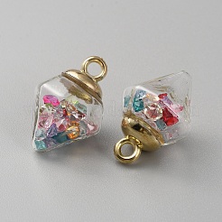 Glass Pendants&nbsp;GLAA-WH0036-19H