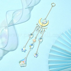 Glass Teardrop/Star Pendant Decorations&nbsp;HJEW-JM01170