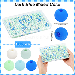 1000Pcs Frosted Opaque Acrylic Beads&nbsp;OACR-SP0001-32B