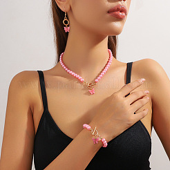 Butterfly Acrylic Pendant Necklaces & Bracelet & Earring Sets&nbsp;FS-WGE01C7-01