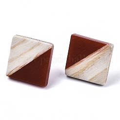 Opaque Resin & Wood Stud Earrings&nbsp;EJEW-N017-005A-B03