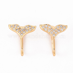 Brass Micro Pave Clear Cubic Zirconia Cuff Earrings&nbsp;EJEW-Q703-002-NF