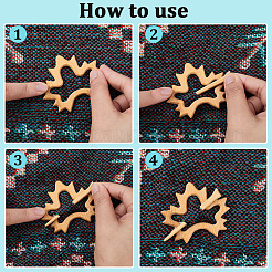 2 Sets 2 Styles Wood Brooches&nbsp;JEWB-GF0011-54A