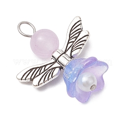 Pearlized Glass Pearl Bead Pendants&nbsp;PALLOY-JF03205-01