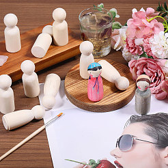 24Pcs 2 Styles Unfinished Wooden Peg Dolls Display Decorations&nbsp;DJEW-GL0005-06