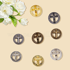 8 Bags 4 Colors Alloy Hollow Engraved Cross Decorative Buckles&nbsp;BUTT-CP0001-09