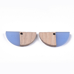 Resin & Wood Semi Circle Pendants&nbsp;RESI-S358-54B