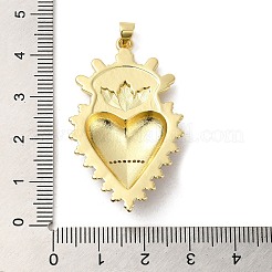 Rack Plating Brass Micro Pave Cubic Zirconia with Epoxy Resin Pendants&nbsp;KK-P241-37G