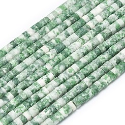Natural Green Spot Jasper Beads Strands&nbsp;G-P575-B18-4x2mm
