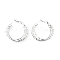 Brass Triple Hoop Earrings for Women&nbsp;EJEW-U055-01S