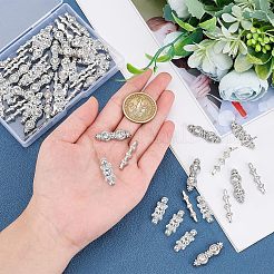 60Pcs 3 Style Alloy Rhinestone Bar Spacers&nbsp;ALRI-FH0001-05