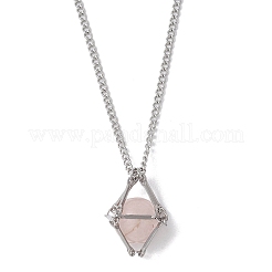 Non-Tarnish 3Pcs 3 Sizes Stainless Steel Macrame Pouch Empty Stone Holder for Necklace Makings&nbsp;NJEW-JN04821