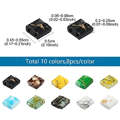 80Pcs 10 Styles 2-Hole Glass Seed Beads&nbsp;SEED-YW0002-94