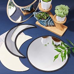 Acrylic Wooden Moon Phase Mirror&nbsp;DIY-WH0167-48A