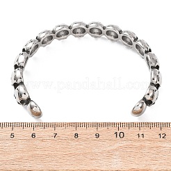 316 Surgical Stainless Steel Cuff Bangles&nbsp;BJEW-C142-02AS