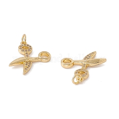 Brass Micro Pave Clear Cubic Zirconia Pendants&nbsp;KK-G439-41G