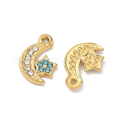 304 Stainless Steel Rhinestone Pendants&nbsp;STAS-L308-02C-G
