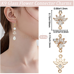 10Pcs K9 Glass Connector Charms&nbsp;FIND-BBC0002-95