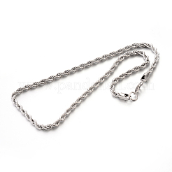 Tarnish Resistant 304 Stainless Steel Rope Chain Necklaces&nbsp;STAS-M174-010P-A
