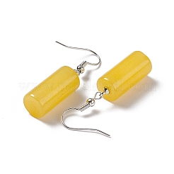 Natural Jade Cylindrical Dangle Earrings&nbsp;EJEW-D188-01P-04